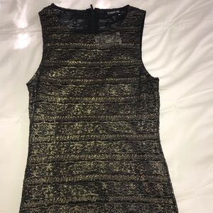Bebe black and gold party top